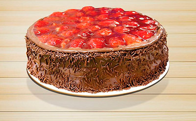 Chocolate com Cobertura de Morangos
